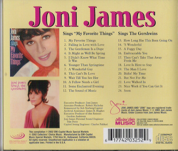 Joni James : Joni James Sings "My Favorite Things" / Joni James Sings The Gershwins (CD, Comp)