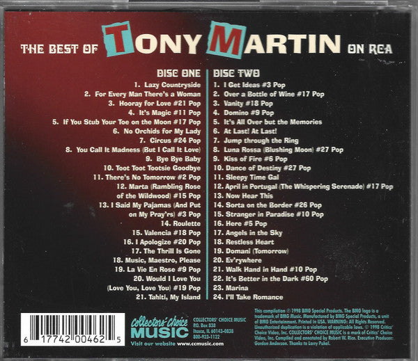 Tony Martin (3) :  The Best Of Tony Martin On RCA (2xCD, Comp)