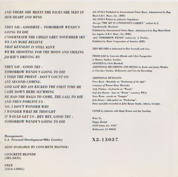 Concrete Blonde : Bloodletting (CD, Album)