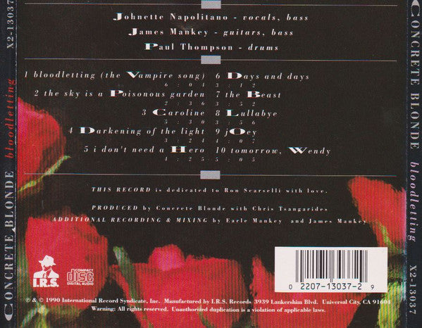 Concrete Blonde : Bloodletting (CD, Album)