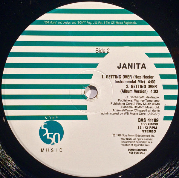 Janita : Getting Over (12", Promo)
