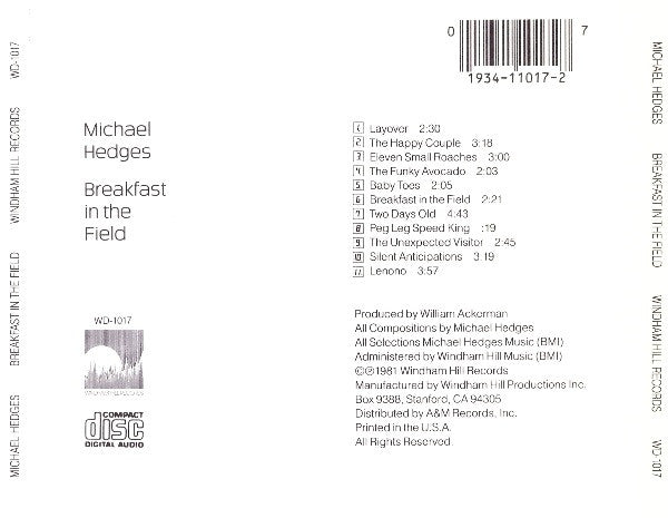Michael Hedges : Breakfast In The Field (CD, Album, RE)