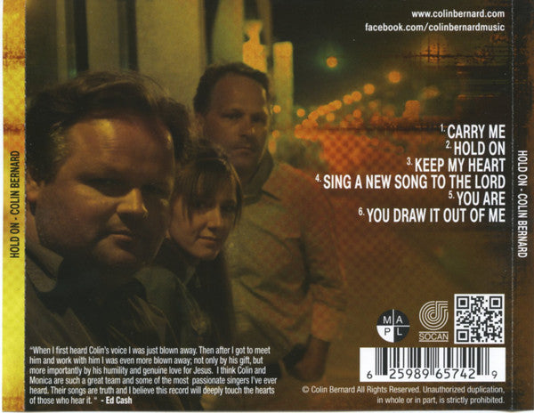 Colin Bernard : Hold On (CD, MiniAlbum)