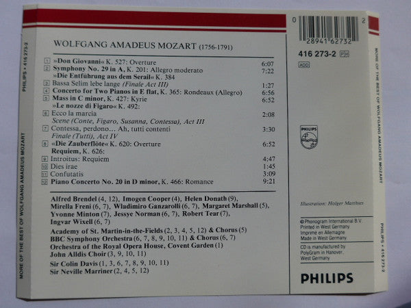 Wolfgang Amadeus Mozart : More Of The Best Of Wolfgang Amadeus Mozart (CD, Comp)