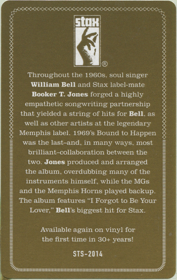 William Bell : Bound To Happen (LP, Album, RE)