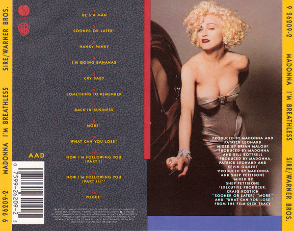 Madonna : I'm Breathless (Music From And Inspired By The Film Dick Tracy) (CD, Album)