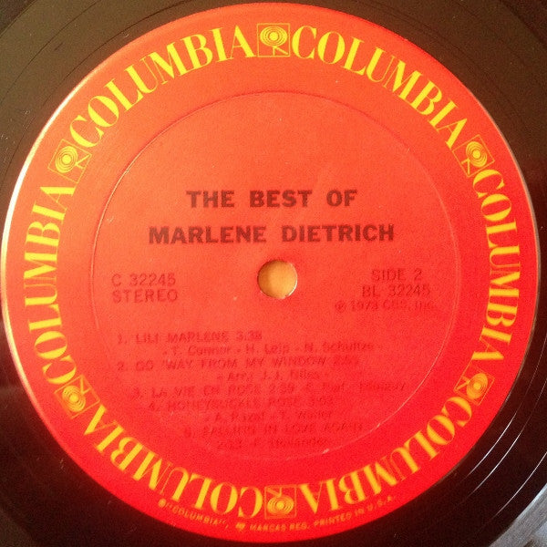 Marlene Dietrich : The Best Of Marlene Dietrich (LP, Album, Comp)