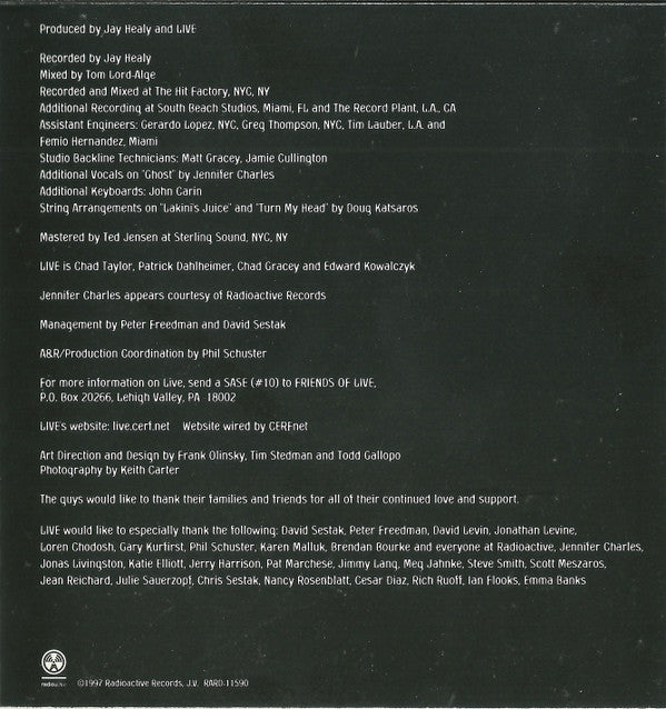 Live : Secret Samadhi (CD, Album, Club)