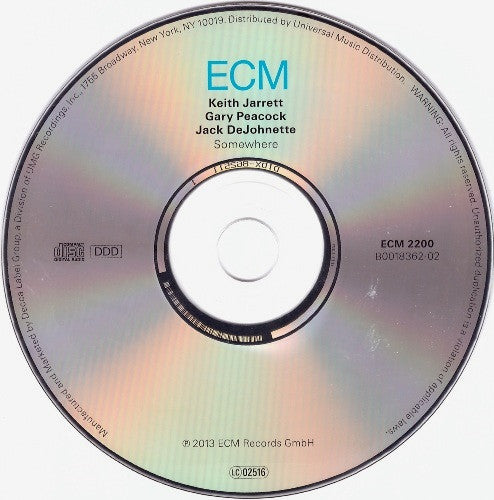 Keith Jarrett / Gary Peacock / Jack DeJohnette : Somewhere (CD, Album)