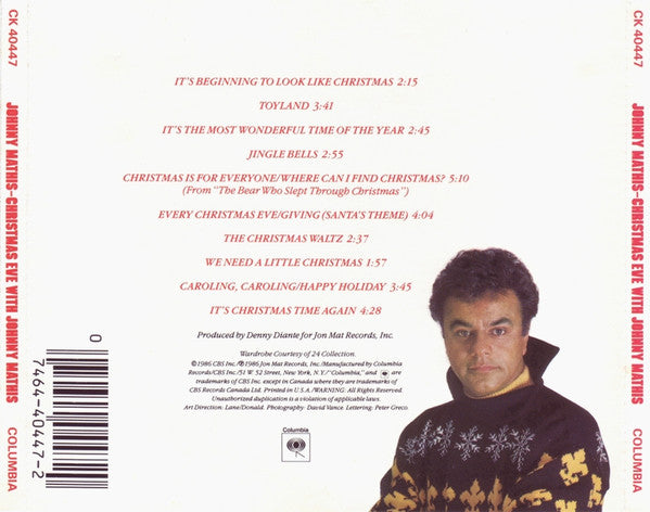 Johnny Mathis : Christmas Eve With Johnny Mathis  (CD, Album, RE)