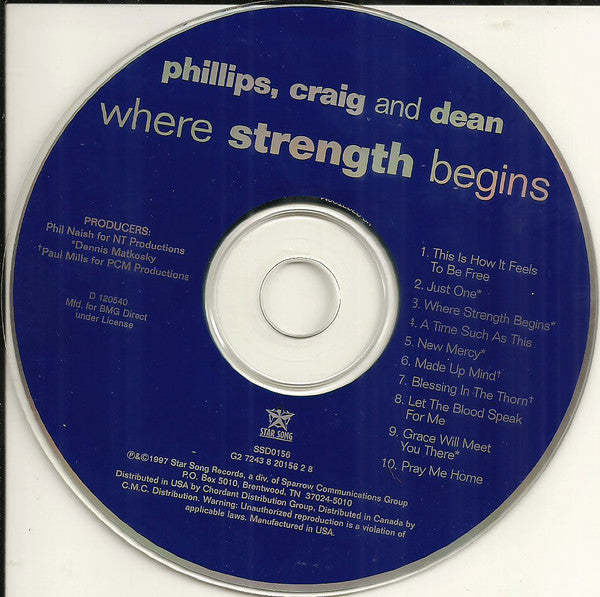 Phillips, Craig & Dean : Where Strength Begins (CD, Album, Club)