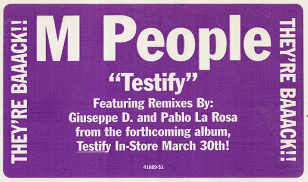 M People : Testify (12", Promo)