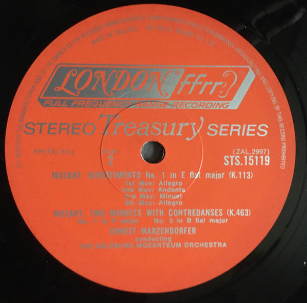 Mozart*, Salzburg Mozarteum Orchestra*, Ernst Marzendorfer* : Divertimento No. 7 In D Major / Divertimento No. 1 In E Flat Major / Two Minuets With Contredanses (LP, Album, RE)