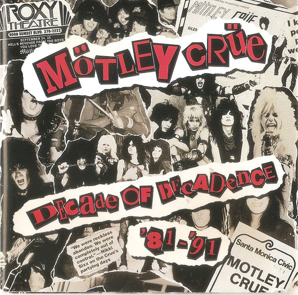 Mötley Crüe : Decade Of Decadence '81-'91 (CD, Comp, Club, RP)