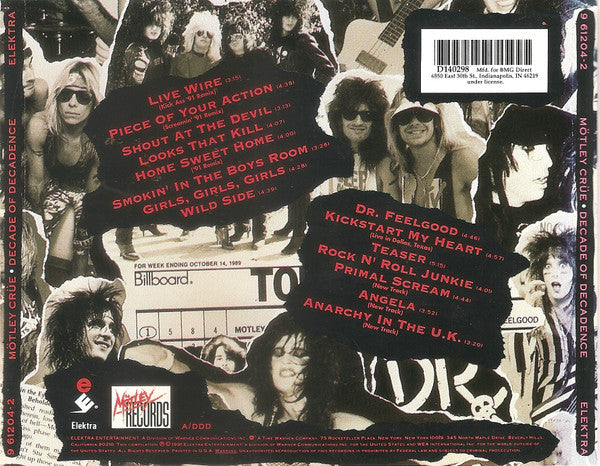 Mötley Crüe : Decade Of Decadence '81-'91 (CD, Comp, Club, RP)
