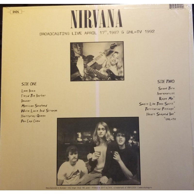 Nirvana – Broadcasting Live KAOS-FM April 17th, 1987 & SNL-TV 1992 (LP, Unofficial, 180g Green)