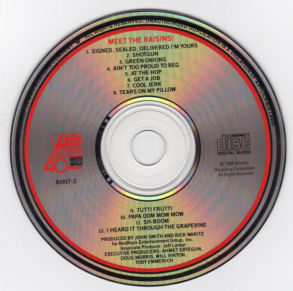 The California Raisins : Meet The Raisins! (The Historic Soundtrack Album By California's Phenomenal Pop Combo) (CD, Album)