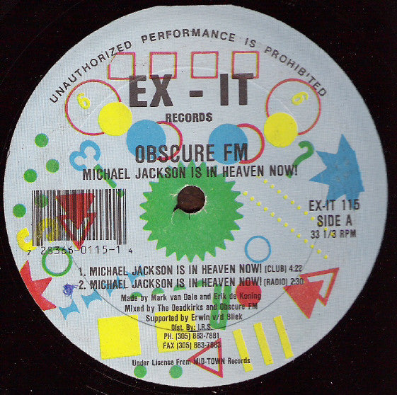 Obscure FM : Michael Jackson Is In Heaven Now! (12")