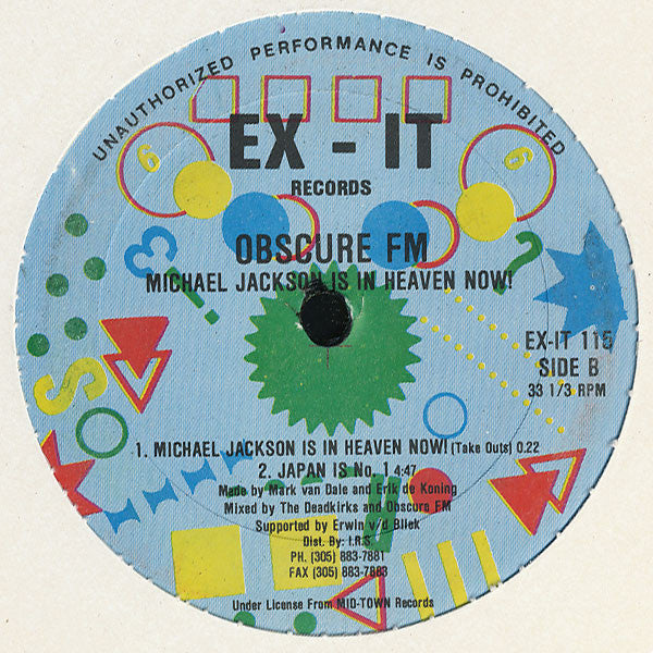 Obscure FM : Michael Jackson Is In Heaven Now! (12")
