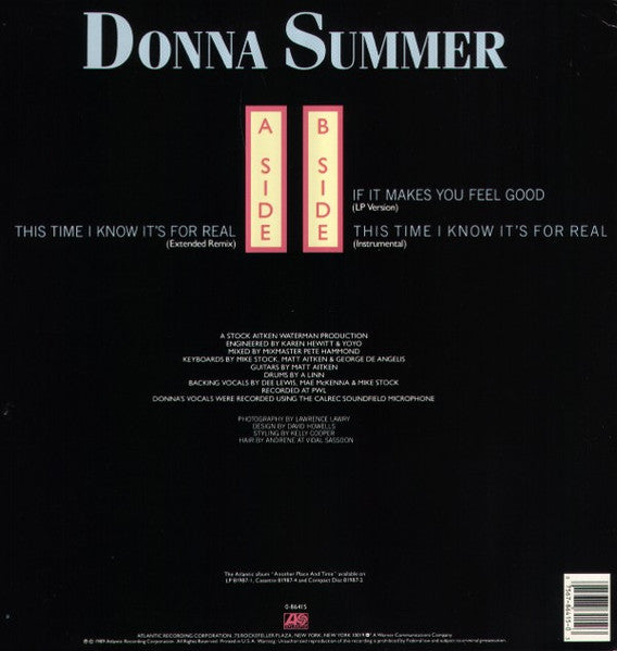 Donna Summer : This Time I Know It's For Real (12", All)