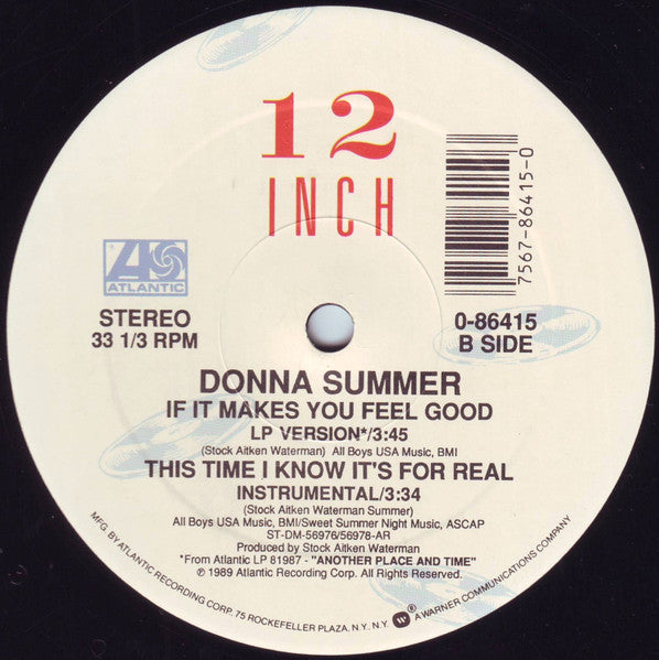 Donna Summer : This Time I Know It's For Real (12", All)