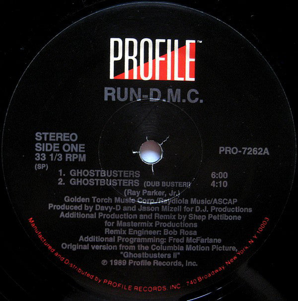 Run DMC* : Ghostbusters (12", Single)