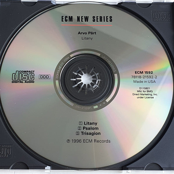 Arvo Pärt : Litany (CD, Album, Club)