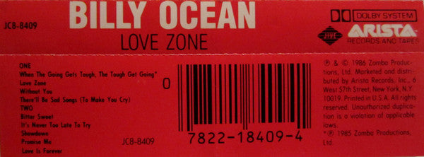 Billy Ocean : Love Zone (Cass, Album, Mat)