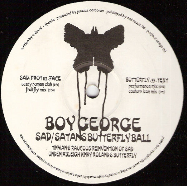 Boy George : Sad / Satan's Butterfly Ball (12", Maxi)