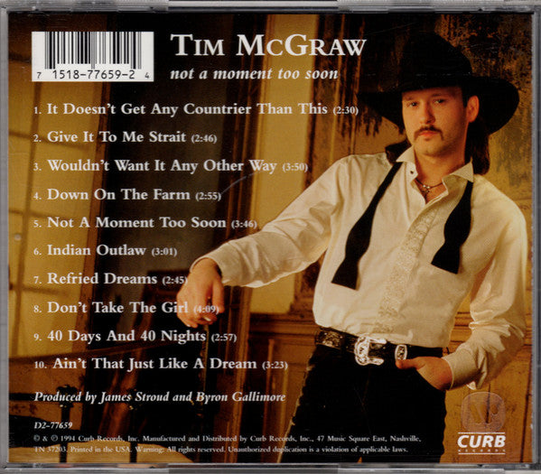 Tim McGraw : Not A Moment Too Soon (CD, Album)