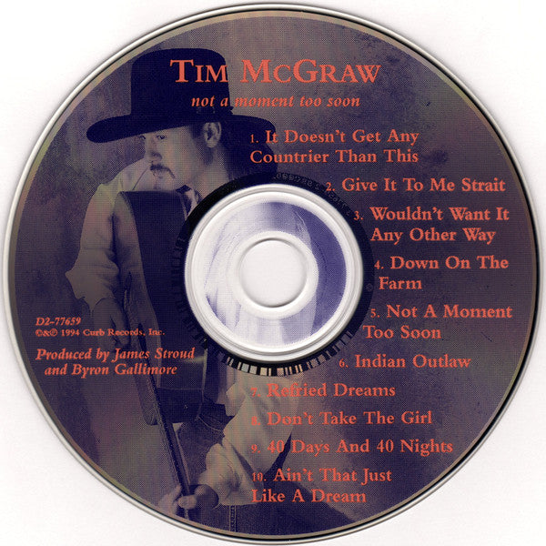 Tim McGraw : Not A Moment Too Soon (CD, Album)