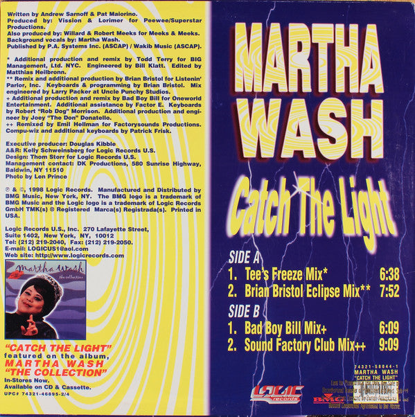 Martha Wash : Catch The Light (12", Promo)