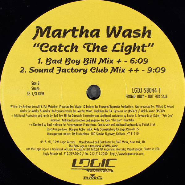 Martha Wash : Catch The Light (12", Promo)