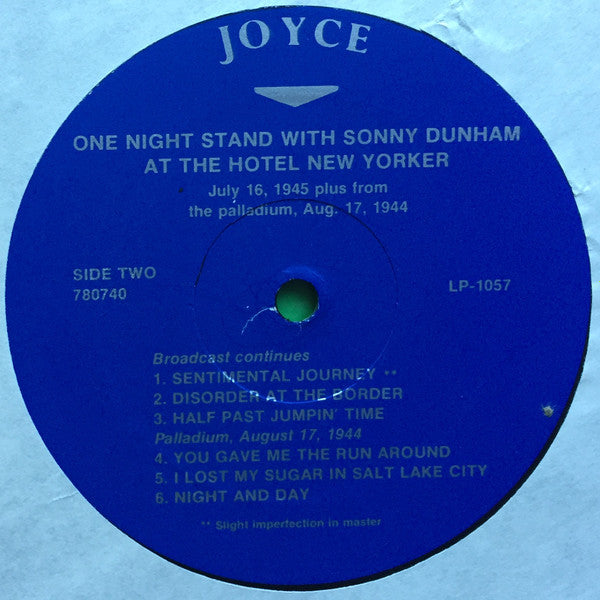 Sonny Dunham : One Night Stand with Sonny Dunham At The Hotel New Yorker (LP)