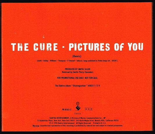 The Cure : Pictures Of You (CD, Single, Promo)
