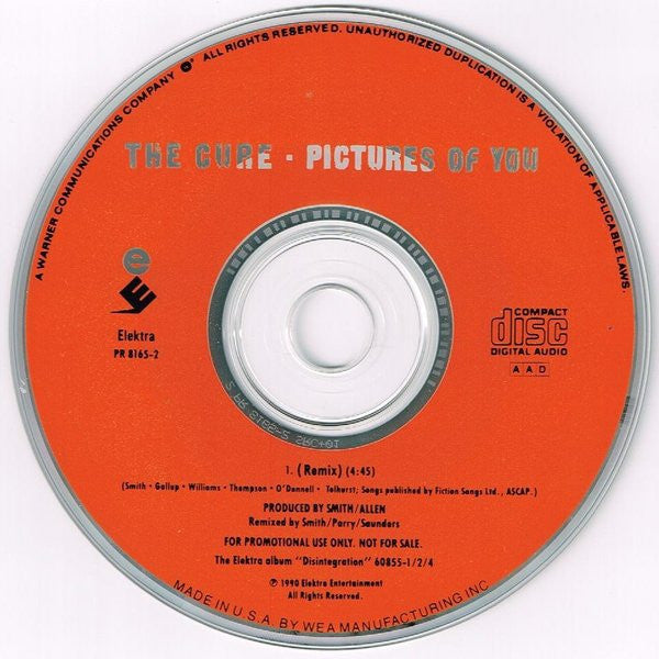 The Cure : Pictures Of You (CD, Single, Promo)