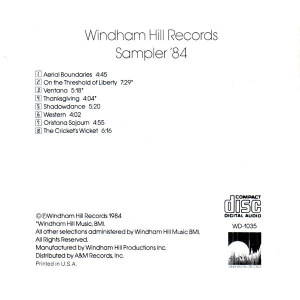 Various : Windham Hill Records Sampler '84 (CD, Smplr)