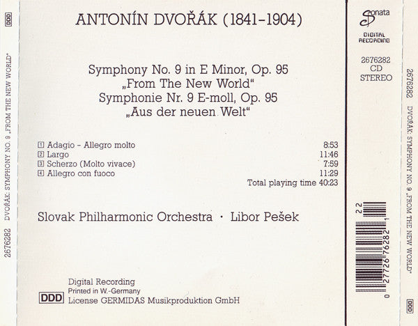 Antonín Dvořák - Slovak Philharmonic Orchestra, Libor Pešek : Symphony No. 9 "From The New World" (CD, Album)