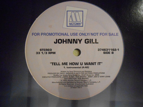 Johnny Gill : Tell Me How U Want It (12", Promo)