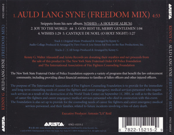 Kenny G (2) : Auld Lang Syne (Freedom Mix) (CD, Single)