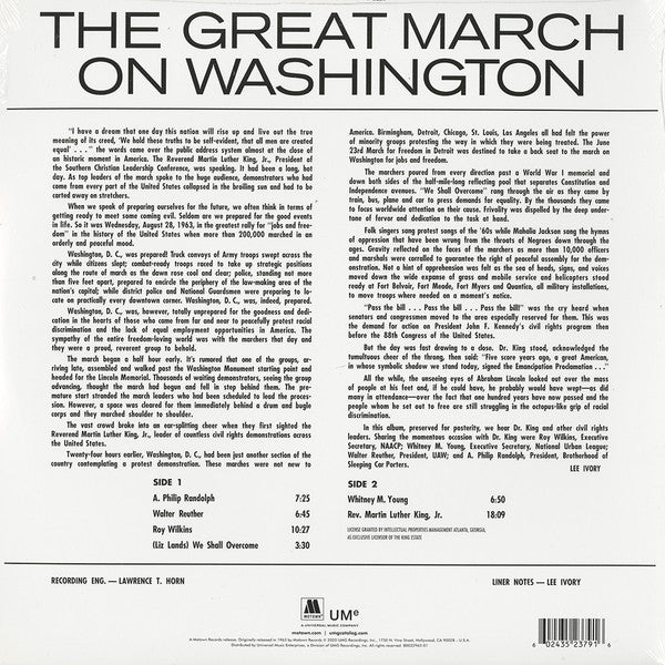 Various ‎– The Great March On Washington [LP] {New}