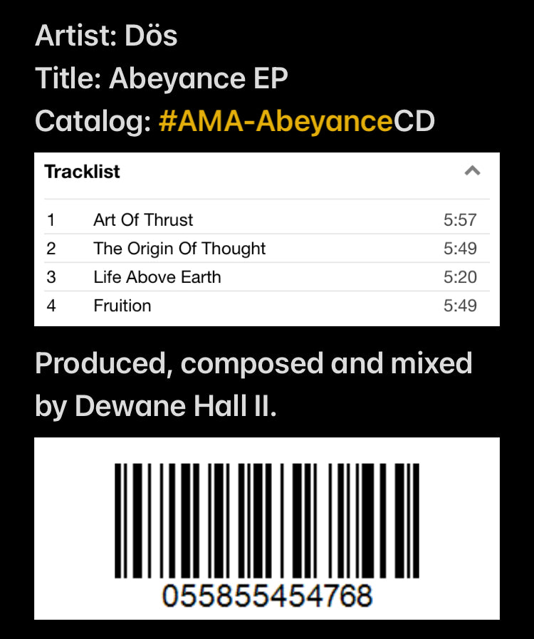 Dös - Abeyance EP (White Label) [CD]