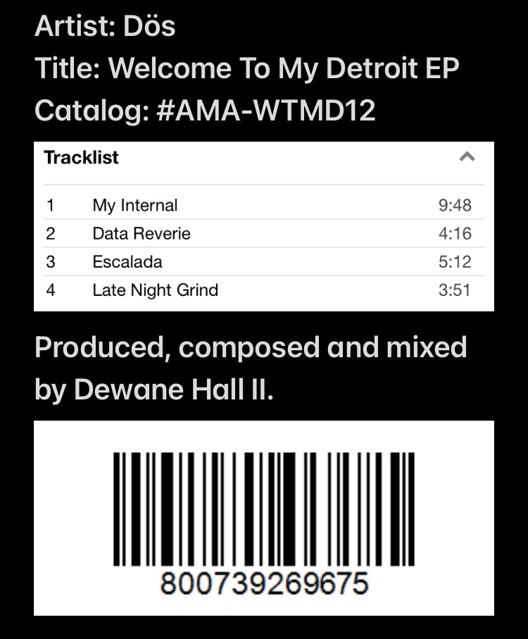 Dös* - Welcome To My Detroit EP (12”) [Pre-order]