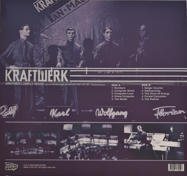 Kraftwerk – Another Lonely Night - Live At The Palalido, Milan, Italy, May 27th 1981 - FM Broadcast (Vinyl, LP, Album, Limited, Unofficial, Orange & Black)