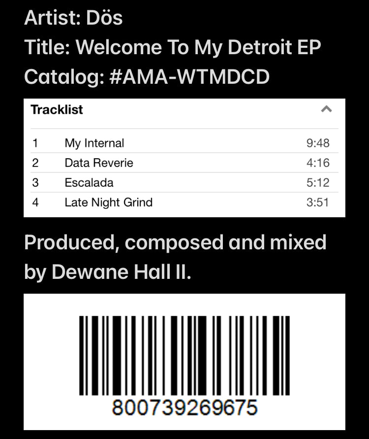 Dös* - Welcome To My Detroit EP (White Label) [CD]