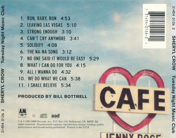 Sheryl Crow - Tuesday Night Music Club (CD) - Discogs image 2