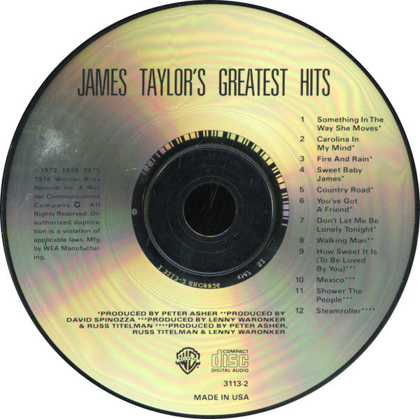 James Taylor (2) - Greatest Hits (CD) - Discogs image 4