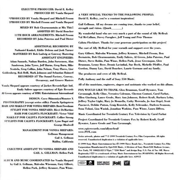 Vonda Shepard - Heart And Soul (New Songs From Ally McBeal) (CD) - Discogs image 4