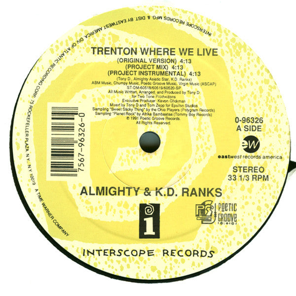 Almighty Asiatic Star & K.D. Ranks - Trenton Where We Live (12") - Discogs image 2