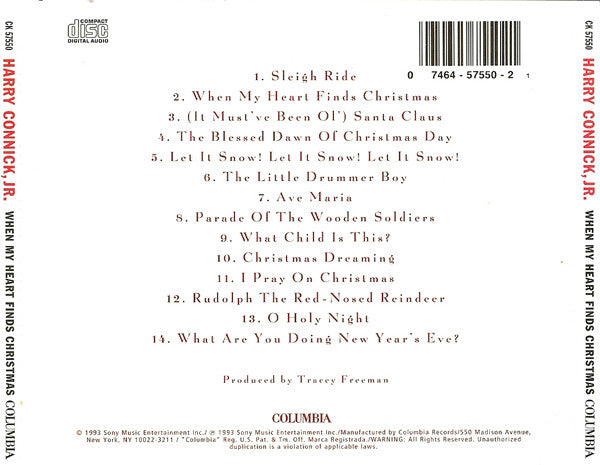 Harry Connick, Jr. - When My Heart Finds Christmas (CD) - Discogs image 2